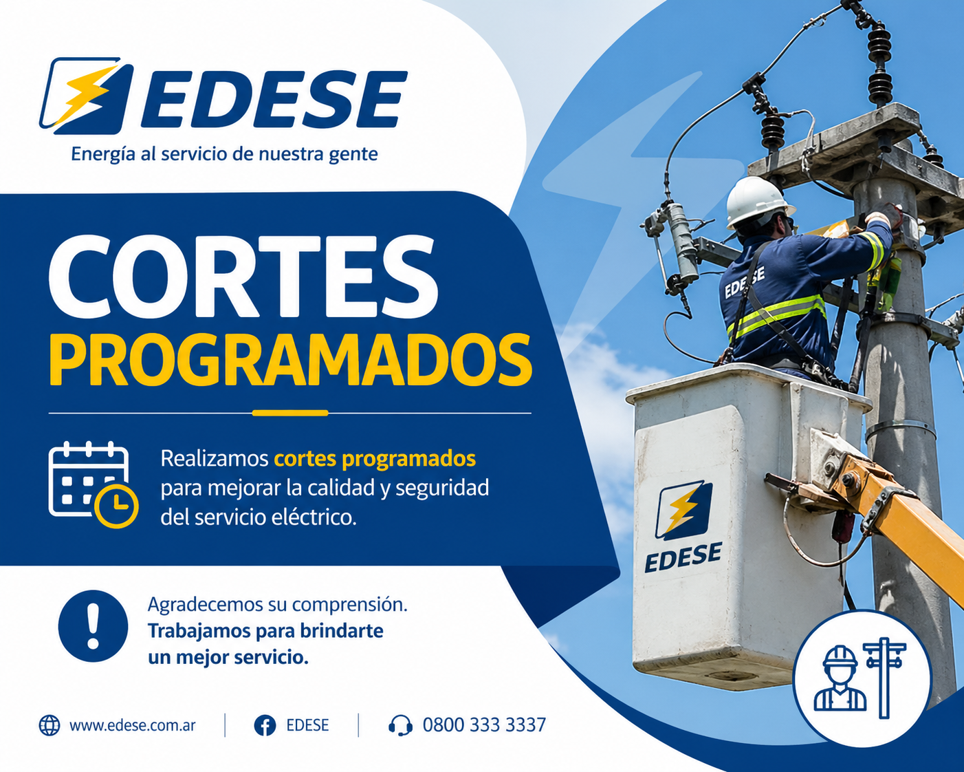 EDESE: CORTES PROGRAMADOS PARA EL DIA MIÉRCOLES 29 DE ABRIL EDESE: CORTES PROGRAMADOS PARA EL DIA MIÉRCOLES 29 DE ABRIL