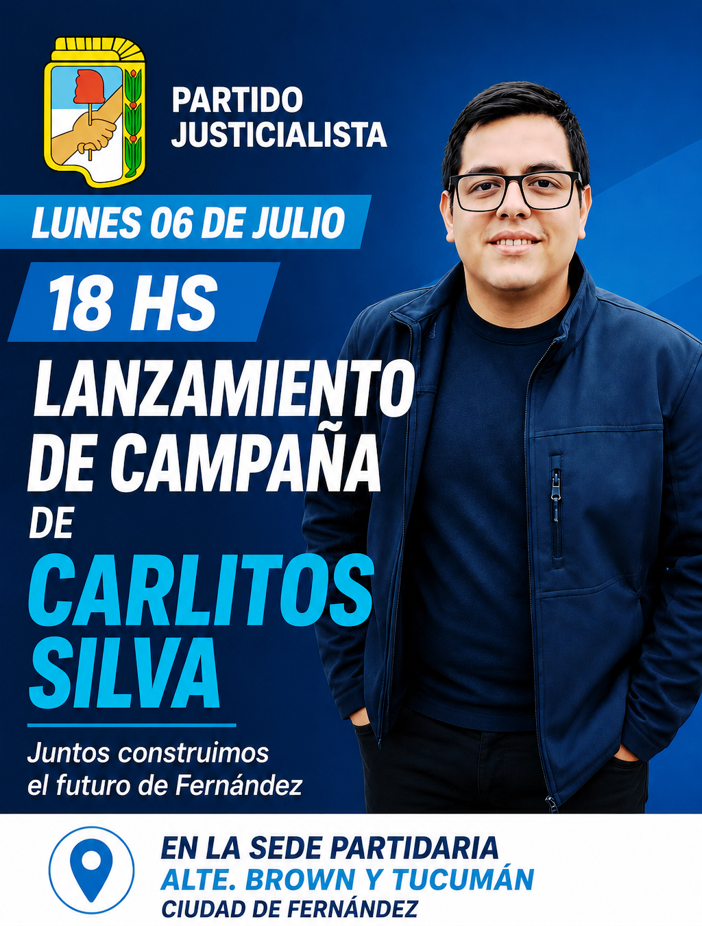 Carlitos Emiliano Silva lanzará oficialmente su candidatura a intendente el próximo lunes 6 de julio Carlitos Emiliano Silva lanzará oficialmente su candidatura a intendente el próximo lunes 6 de julio